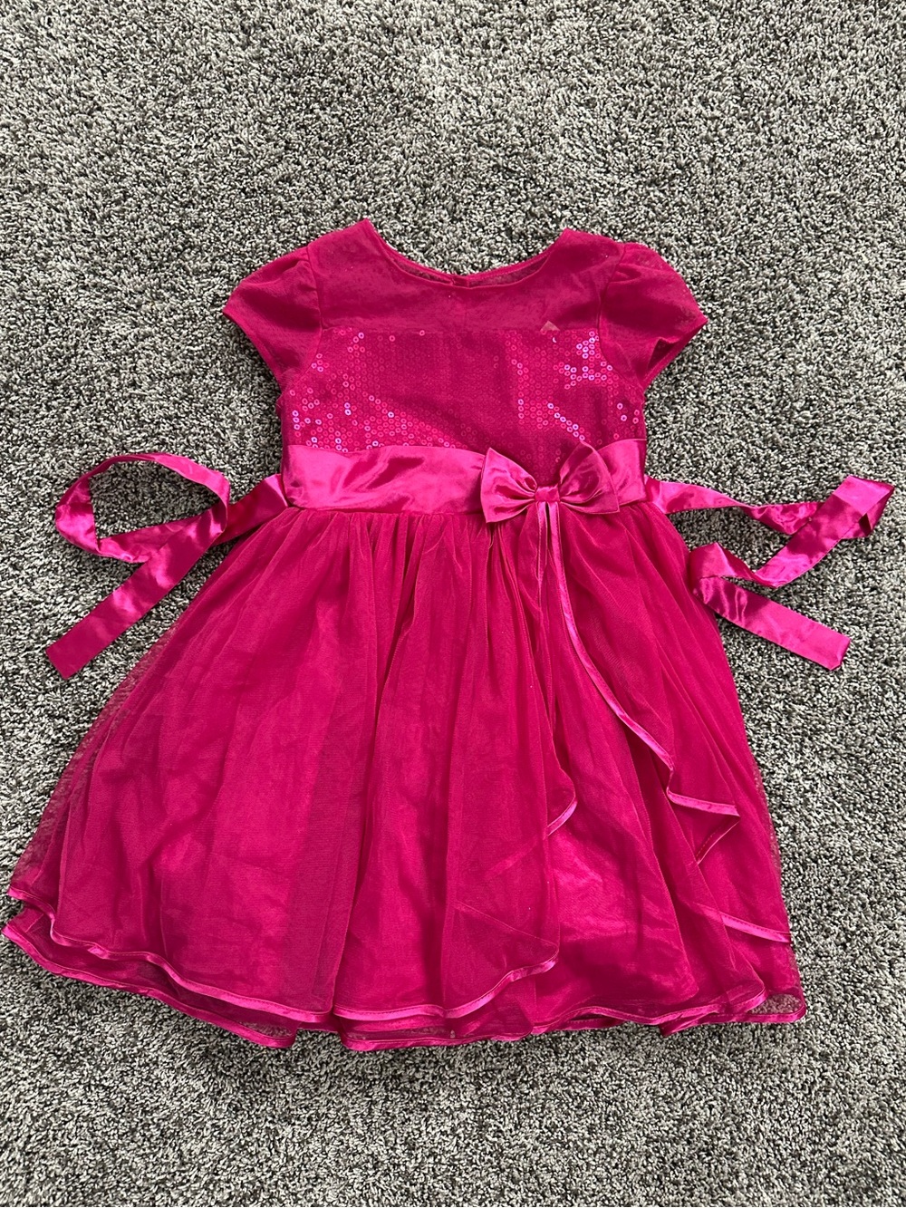 Jona Michelle Hot Pink Sequin Tulle Dress (6)